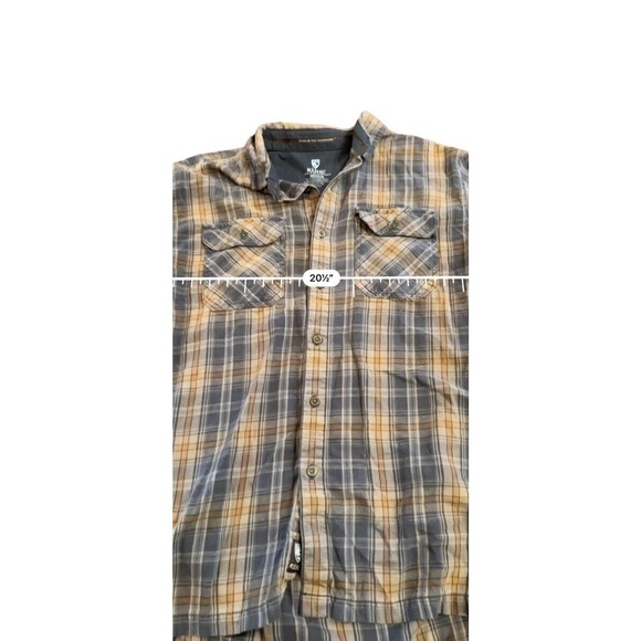 KUHL Mens Brown Sz M Textured Born In The Mountains Long Sleeve Button Up Shirt - Picture 4 of 7